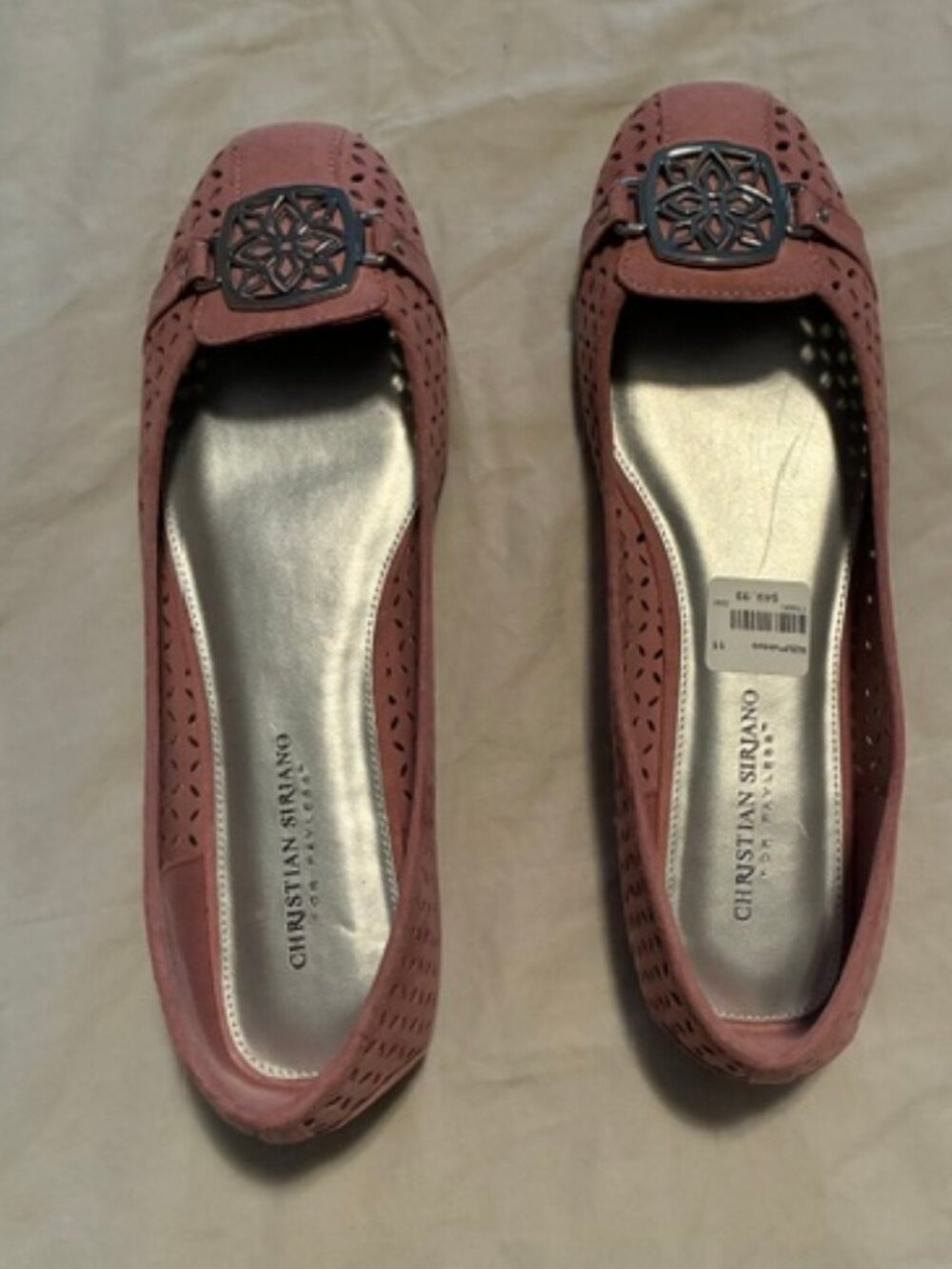 Christian Siriano Payless Dusty Rose Pink Laser Cut Loafers Flats Size 11 NWT